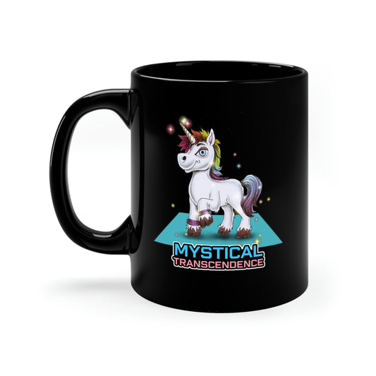 Adorable Unicorn Ceramic Black Mug