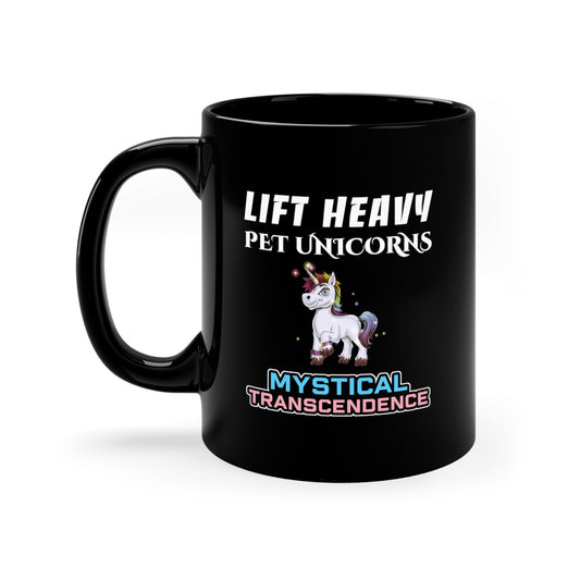 Lift Heavy Pet Unicorns Ceramic Black Mug